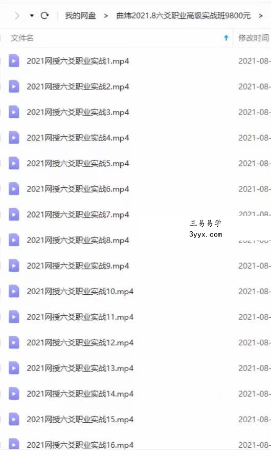 曲炜2021年7月8月六爻职业高级实战班网络课视频18集 百度网盘下载 资料图片