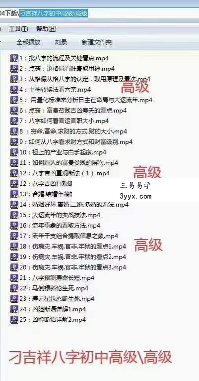 刁吉祥八字初中高级课程 百度网盘下载 资料图片