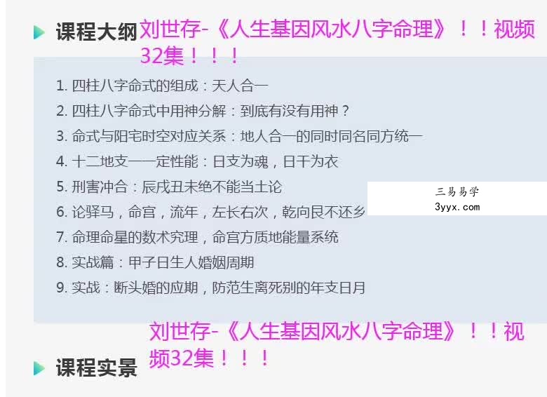 2019年 刘世存 《人生基因八字命理》视频32集 百度网盘下载 资料图片