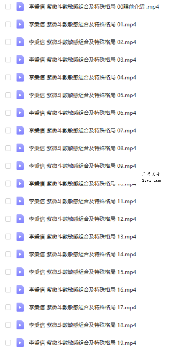 李秉信紫微斗數敏感組合及特殊格局+小星+主星进阶视频 移动网盘下载 资料图片