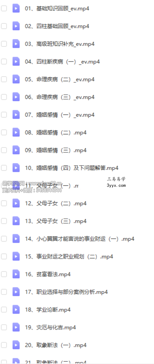 军师府-清枫-2022年四柱高级班视频44集 百度网盘下载 资料图片