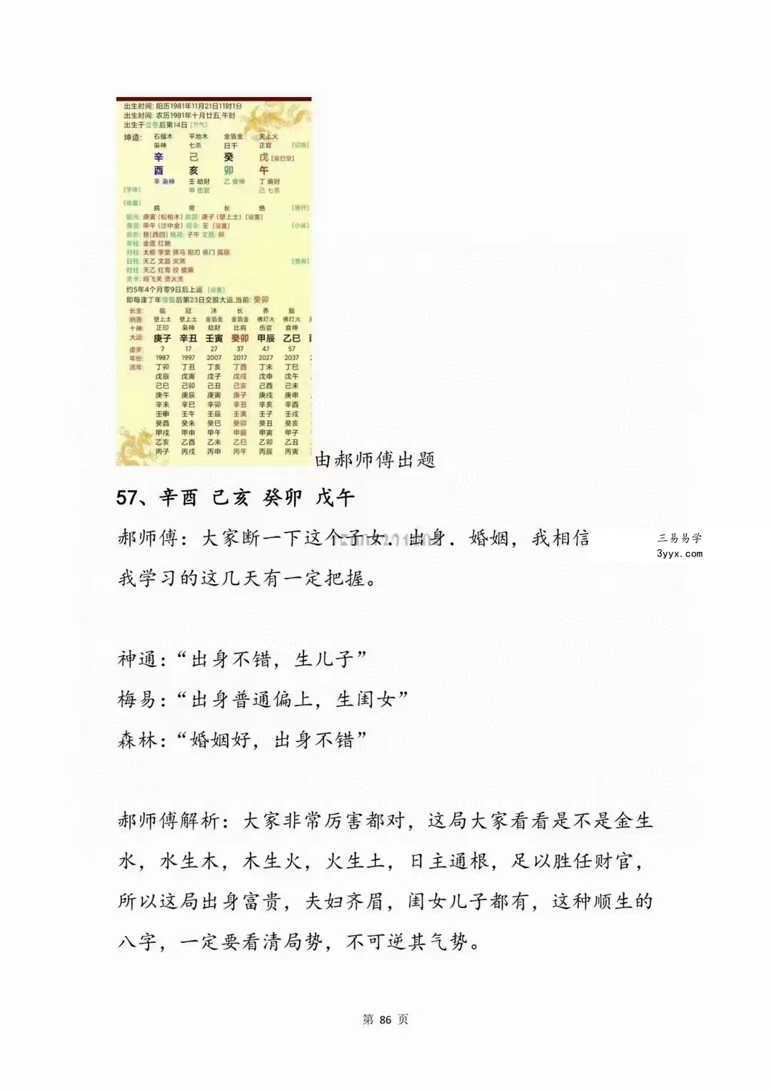 郝传明东北盲派《实战：定位子女星夫妻感情、判断父母兄弟六亲法则》112页 百度网盘下载 资料图片