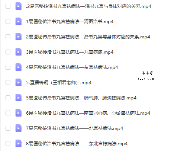 承文老师易医秘传:洛书九宫祛病法 二期 百度网盘下载 资料图片
