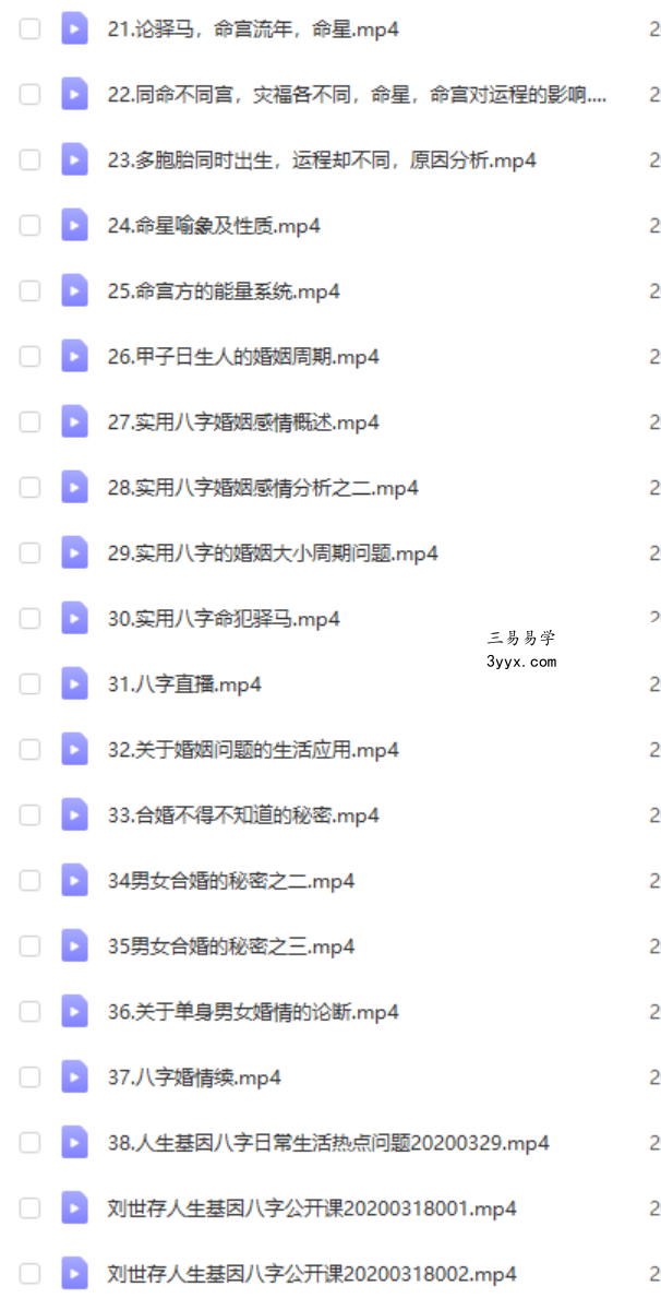刘世存-《人生基因八字命理》视频40集(完整版) 资料图片