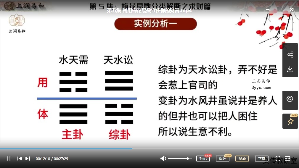 徐炳昕梅花易数中级班12集 资料图片