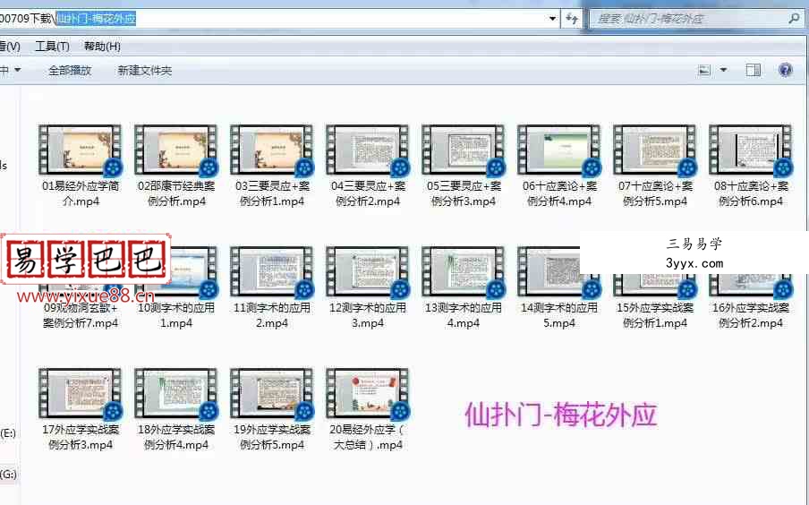 仙扑门2020年最新梅花外应视频20集含测字术应用讲解 资料图片
